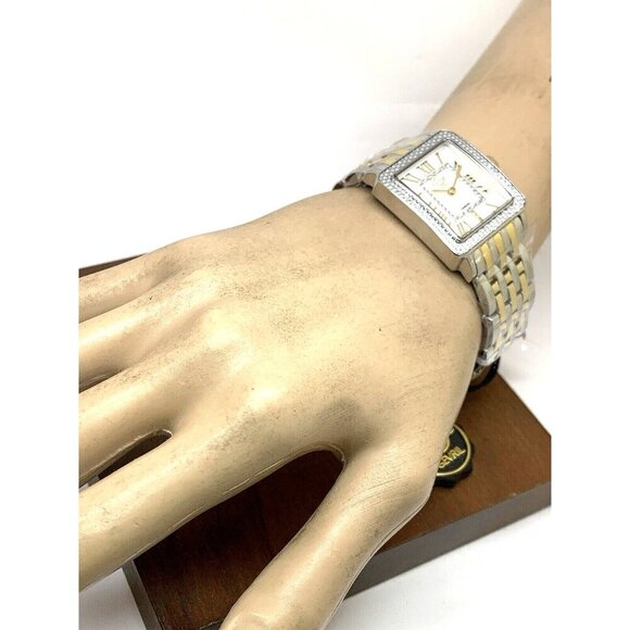 GV2 by Gevril Women's Watch 12304B Swiss Quartz Mother of Pearl Dial 2-Tone - Picture 4 of 13